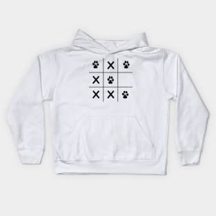 Tic Tac Toe with Paw Kids Hoodie